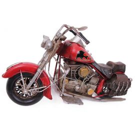Büyük Boy Dekoratif Çantalı Metal Motosiklet
