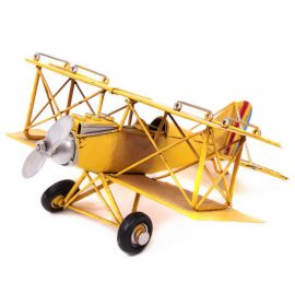 Sarı Renk Nostaljik Uçak Çift Kanatlı
