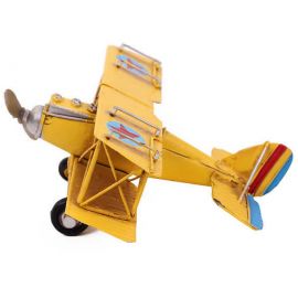 Sarı Renk Nostaljik Uçak Çift Kanatlı