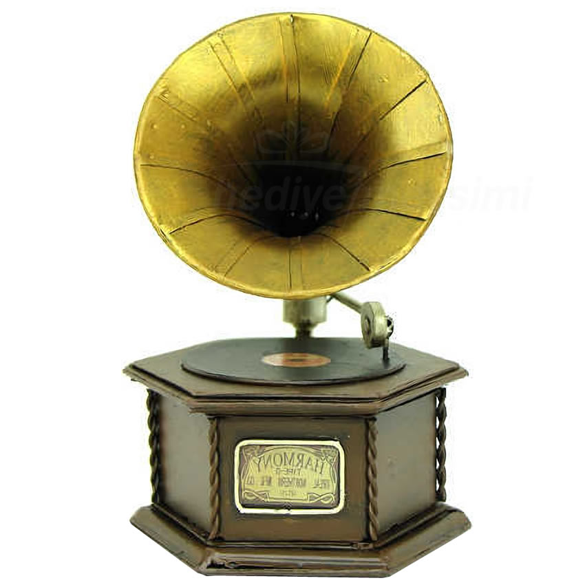Metal Çekmeceli Dekoratif Gramofon Metal Çekmeceli Dekoratif Gramofon