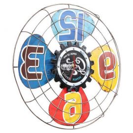 Vantilatör Tasarımlı Ferforje Duvar Saati