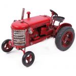 Kırmızı Eski Model Dekoratif Metal Traktör