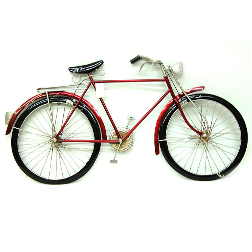 Bisiklet Tasarımlı Metal Pano Kırmızı