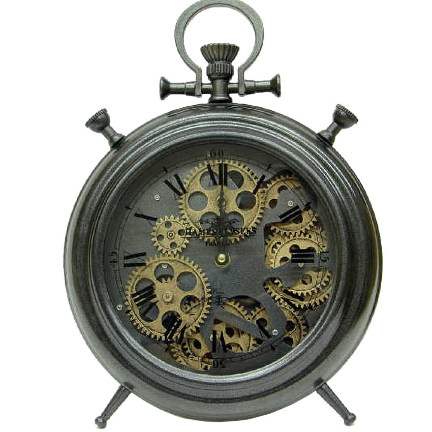 Köstek Saat Tasarımlı Çarklı Metal Masa Saati