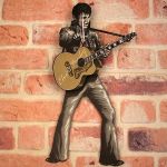 Elvis Presley Sarkaçlı Ahşap Duvar Saati