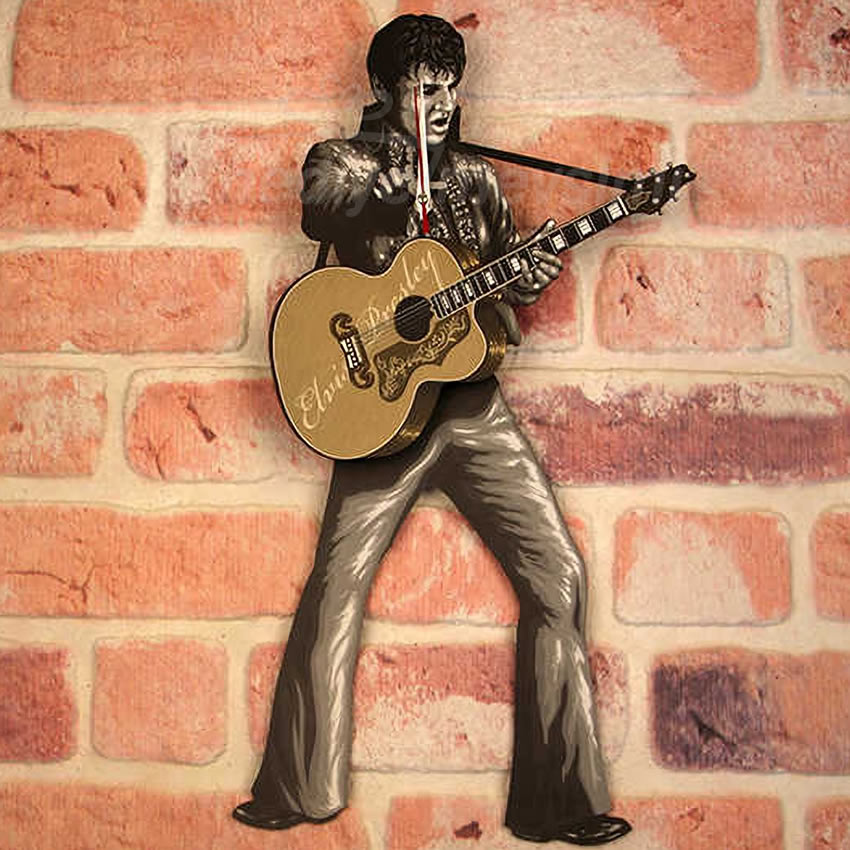 Elvis Presley Sarkaçlı Ahşap Duvar Saati Elvis Presley Sarkaçlı Ahşap Duvar Saati