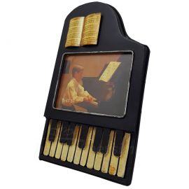 Piyano Tasarımlı Metal Fotoğraf Çerçevesi