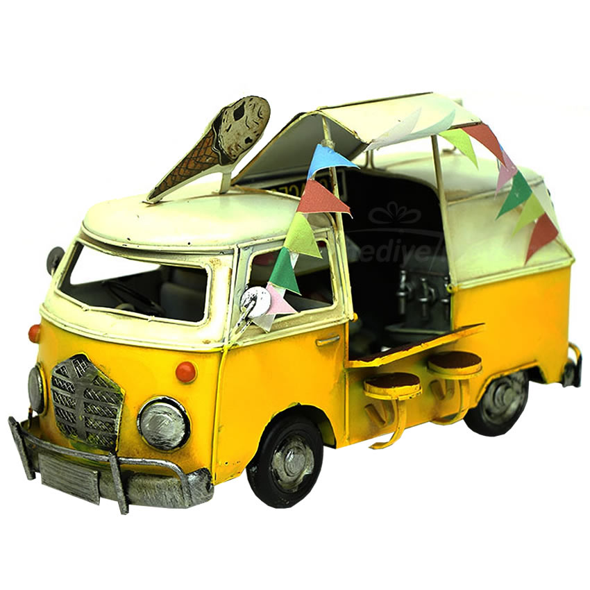 Dondurma Minibüsü Tasarımlı Metal Biblo