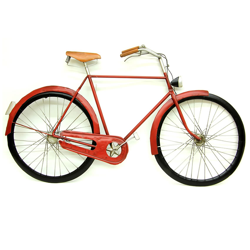 Kırmızı Renk Bisiklet Tasarımlı Metal Pano