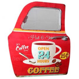 Coffee Baskılı Araba Kapısı Ayna