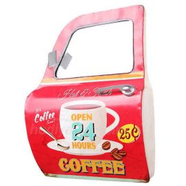 Coffee Baskılı Araba Kapısı Ayna