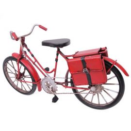 Kırmızı Renk Çantalı Dekoratif Metal Bisiklet