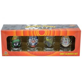 Çizgi Film Looney Tunes  Baskılı 4'lü Shot Bardak Seti