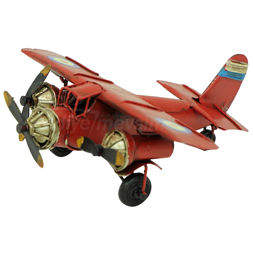 Nostaljik Savaş Uçağı Dekoratif Metal Uçak