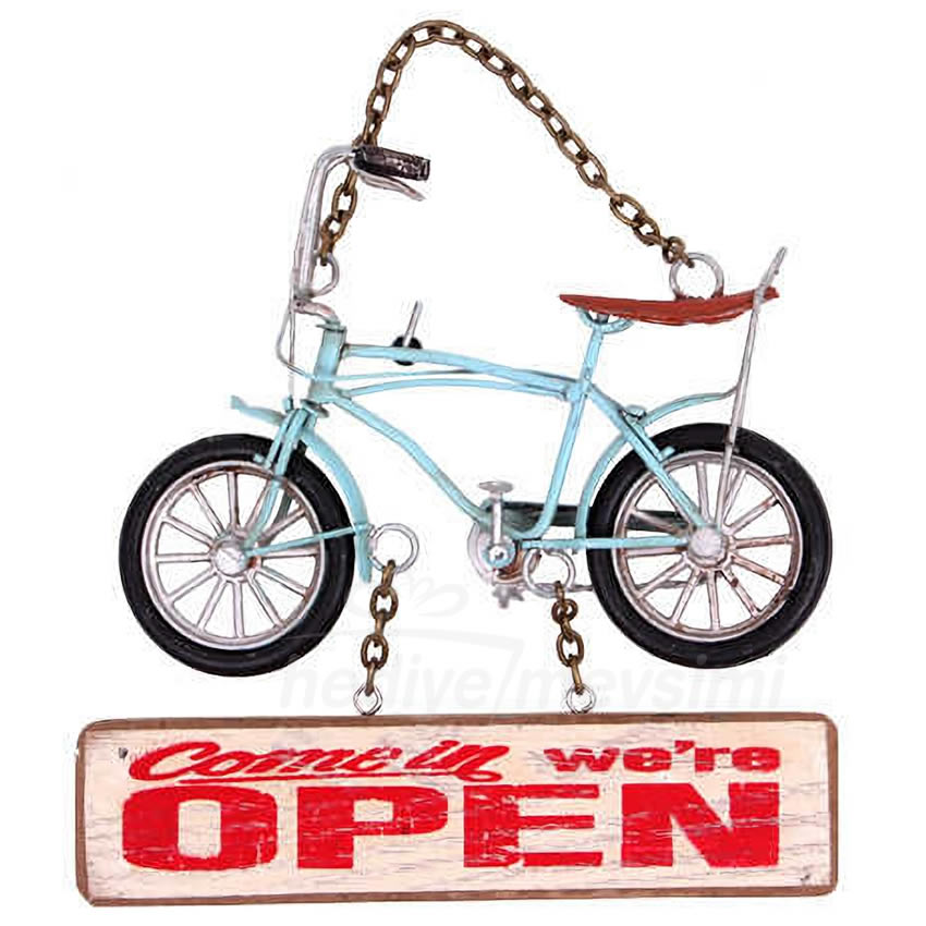 Open - Close Bisiklet Formlu Kapı Yazısı