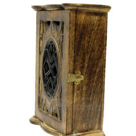 Oymalı El Yapımı Eskitme Anahtar Dolabı