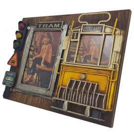 Tramway ve Trafik Işıklı Ahşap Fotoğraf Çerçevesi