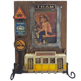 Çift Taraflı Tramway Dekorlu Fotoğraf Çerçevesi