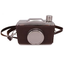 Fotoğraf Makinesi Tasarımlı Deri Kaplama Matara