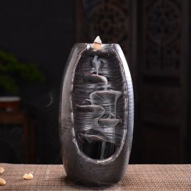 Geri Akışlı Seramik Şelale Tütsülük + 10 Adet Tütsü Hediyeli