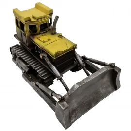 Dekoratif Metal El Yapımı Bulldozer Kepçe İş Makinesi