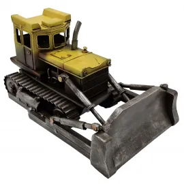 Dekoratif Metal El Yapımı Bulldozer Kepçe İş Makinesi