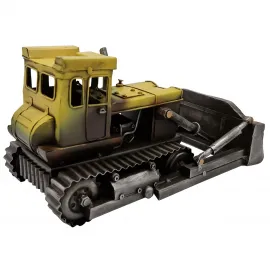 Dekoratif Metal El Yapımı Bulldozer Kepçe İş Makinesi