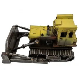 Dekoratif Metal El Yapımı Bulldozer Kepçe İş Makinesi
