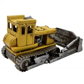 Dekoratif Metal Bulldozer Kepçe Vintage Endüstriyel İş Makinesi