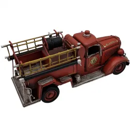 Dekoratif Büyük Boy Metal Nostaljik İtfaiye Arabası