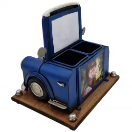 Nostaljik Mini Cooper Tasarımlı Fotoğraf Çerçeveli Kalemlik ve Masaüstü Organizer