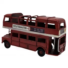 Vintage Londra Otobüsü Routemaster Metal Kalemlik ve Dekoratif Biblo