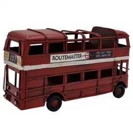Vintage Londra Otobüsü Routemaster Metal Kalemlik ve Dekoratif Biblo