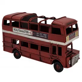 Vintage Londra Otobüsü Routemaster Metal Kalemlik ve Dekoratif Biblo