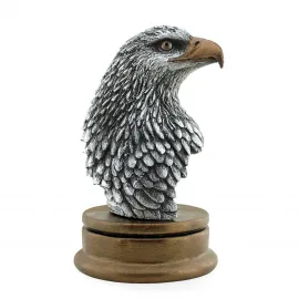 Kartal Büstü 047: Detaylı El Yapımı Polyester Taş Tozu Kartal Figürü Ev Ofis Dekoru