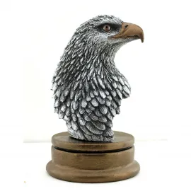 Kartal Büstü 047: Detaylı El Yapımı Polyester Taş Tozu Kartal Figürü Ev Ofis Dekoru