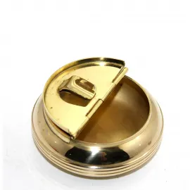 Dekoratif Pirinç Kapaklı Küllük - Estetik Metal Masa Üstü Sigara Küllüğü Vintage Tasarım
