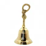 El Yapımı Pirinç El Çanı | Özel Tasarım Nostaljik Dekoratif Denizci Zili 19x9 cm