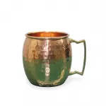 El İşi Dövme Pirinç Kupa Bardak | Sağlıklı ve Estetik Bakır Renkli Sunum | 10x12 Cm