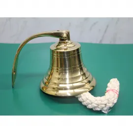 Parlak Pirinç Duvara Monte Edilebilen Dekoratif Gemi Çanı – Otantik Denizci Zili
