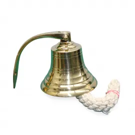 Parlak Pirinç Duvara Monte Edilebilen Dekoratif Gemi Çanı – Otantik Denizci Zili