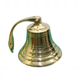 Parlak Pirinç Duvara Monte Gemi Çanı - Deniz Temalı Dekoratif Ofis ve Ev Zil Süsü