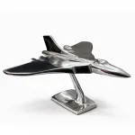 Vulcan Krom Tasarım Jet Uçak Dekoratif Biblo – Modern Masa Üstü Objesi