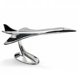 Concorde Krom Dekoratif Uçak Modeli Biblo – Ofis ve Ev İçin Şık Tasarım Objesi