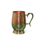 El Yapımı Çekiç Dokulu Bakır ve Pirinç Kupa Bardak - Otantik İçecek Deneyimi 12x12 cm