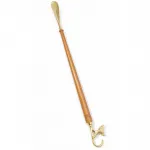 Zarif Pirinç Kedi Figürlü Uzun Saplı Ahşap Kerata Çekecek - 76 cm Konforlu Ayakkabı Aksesuarı