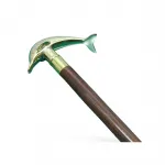 Pirinç Yunus Balıklı Baston - El Yapımı Şık Tasarım Destek ve Zarafet Aksesuarı