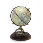 Pirinç Antik Görünümlü Pusulalı Dünya Küresi Dekoratif Masa Üstü Objesi