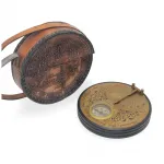 Vintage Deri Kılıflı Pirinç Pusula ve Güneş Saati Seti - Kaşif Ruhlar İçin Otantik Hediye