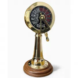 Nostaljik Pirinç Makina Telgrafı Dekoratif Obje | Kaptan Köşkü Ev Ofis Aksesuarı